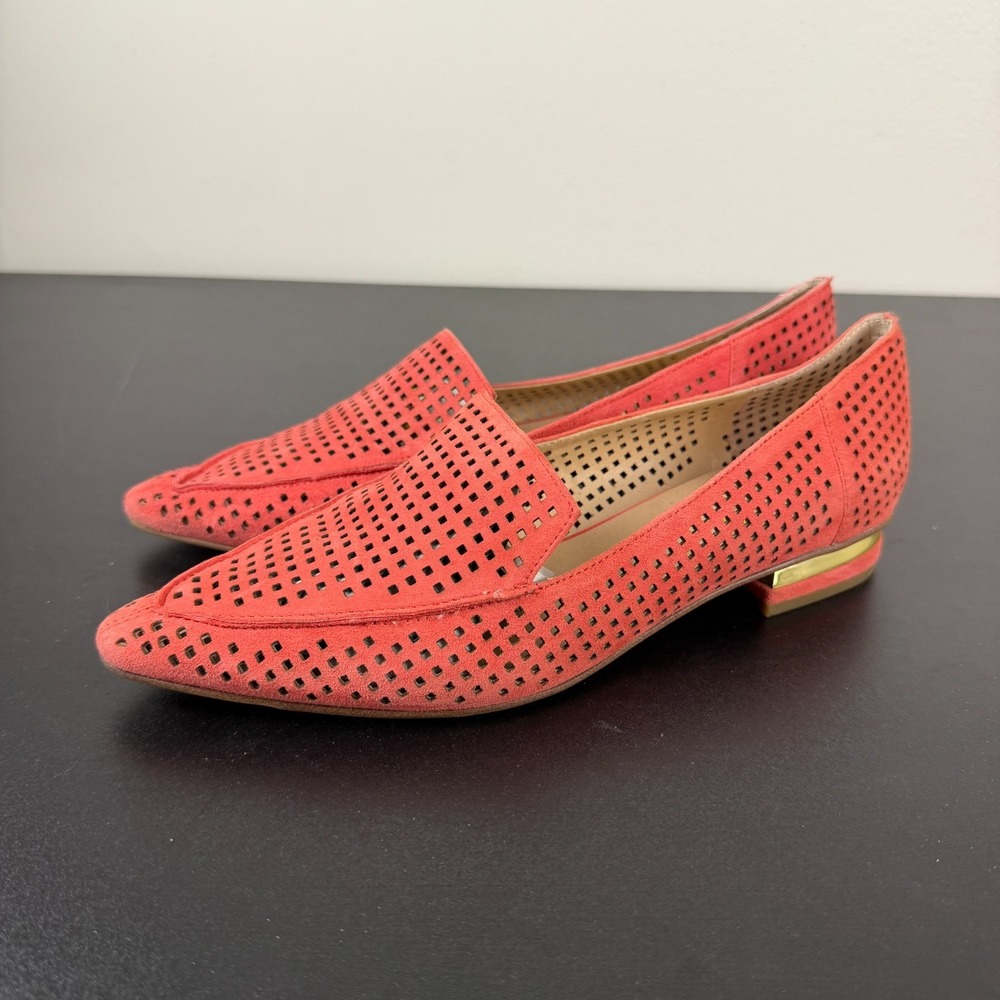 Franco Sarto Starland3 Loafers Womens 7.5M Pink Suede Casual Pointed Toe Slip On